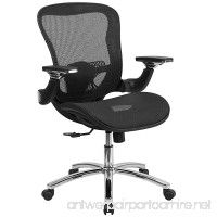 Flash Furniture Mid-Back Transparent Black Mesh Executive Swivel Chair with Synchro-Tilt and Height Adjustable Flip-Up Arms - B014FK264S
