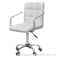 Gotobuy Modern Office Executive PU Leather Swivel Armrest Chair Computer Desk Task White - B016B4T73E
