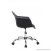 HODEDAH IMPORT Hodedah Mid Century Modern Molded Bucket Chair with Adjustable Height & Wheels Black - B01BOVMUW4
