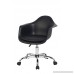 HODEDAH IMPORT Hodedah Mid Century Modern Molded Bucket Chair with Adjustable Height & Wheels Black - B01BOVMUW4