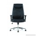 HON Sadie Executive Computer Chair- Height-Adjustable Arms for Office Desk Black Leather with Chrome Accents (HVST330) - B074SPFBLM