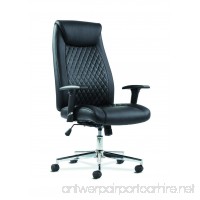 HON Sadie Executive Computer Chair- Height-Adjustable Arms for Office Desk  Black Leather with Chrome Accents (HVST330) - B074SPFBLM