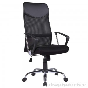 Mecor High Back Office Chair with Ergonomic PU Headrest and Armrests Breathable Mesh Desk Chair Height Adjustable 360 Degree Executive Swivel Chairs with Wheel Casters Black - B07DFK5NP3