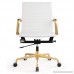 Meelano 348-GD-WHI Office Chair in Vegan Leather Gold/White - B00U5XHXLG