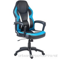 Merax Racing Gaming Style Task Chair for Home and Office PU Leather and Mesh (Blue) - B074H6ZT7H