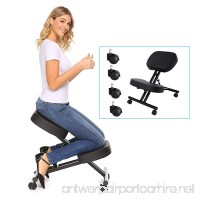 Modrine Ergonomic Kneeling Chair  Perfect Adjustable Posture Stool for Home and Office with Thick Comfortable Moulded Foam Cushions  Black (Black) - B0798P31S5