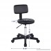 SONGMICS Adjustable Massage Salon Spa Stool Swivel Rolling Chair with Padded Stool and Back Support PU Black ULJB82B - B078NKZ1ND