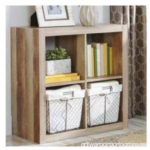 Better Homes and Gardens Bookshelf Square Storage Cabinet 4-Cube Organizer (Weathered) - B00X630HSI