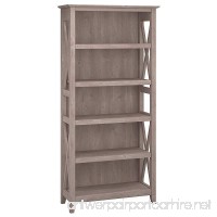 Bush Furniture Key West Collection 5 Shelf Bookcase in Washed Gray - B01IXFG4NK