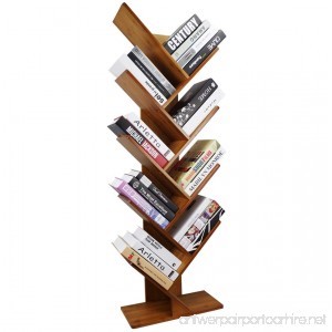 COPREE Bamboo 9-Shelf Tree Bookshelf Book Rack Display Storage Organizer Bookcase Shelving Free Standing Bookshelves for CDs Movies & Books Holder - B078R4NXNS
