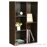 HOME BI 5 Cube Wood Bookcase Organizer Home Office Book Shelf Storage Cabinet Black Oak - B07C3LPDD8