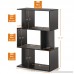 Homury Modern Wood Bookcase Storage Shelving Stand Bookshelf MultiMedia Storage Cabinet Organizer Black - B075WS5RBV