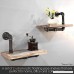 Industrial Pipe Shelf 2 Layer Pipe Design Rustic Modern Wood Ladder Bookshelf DIY Wall Shelving - B01FLETF3C