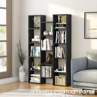 LTITTLE TREE 5-Shelf Modern Bookcase  Organizer Storage Bookshelf  for Home Office  Living Room  Bedroom  Black Walnut - B07FYC5LPL