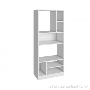 Manhattan Comfort Valenca 3.0 Collection Modern Decorative Free Standing 8 Shelf Bookcase with Open Shelf Design White - B0192REL0G