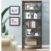 O&K Furniture 6-tier Industrial Style Bookcase Vintage Free Standing Bookshelf 76x 32.7x 16.1 Maple Finish - B0739VTBHK