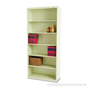 Tennsco B78PY 34-1/2 by 13-1/2 by 78-Inch Metal Bookcase with 6 Shelves Putty - B00275FLAK
