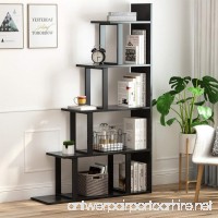 Tribesigns 5-Shelf Ladder Corner Bookshelf  Modern Simplism Style 63 '' H x 12 '' W x 40 ''L  Made of Steel and Wood (Black.) - B07F113WHY
