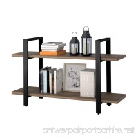 WLIVE 2-Tier Bookcase and Shelves in Rustic Industrial Style  Free Standing Storage Shelf Units (2-Tier) - B077VFNPMJ