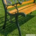 Belleze Patio Park Garden Bench Porch Path Chair Outdoor Deck Cast Iron Hardwood - B01CDR8IMO