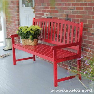 Coral Coast Pleasant Bay 5 ft. Slat Curved Back Outdoor Wood Bench Red - B01DIMVKRS