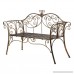 Cr Outdoor Patio Chair Garden Park Bench Metal antique garden bench with Decorative Cast Iron Backrest - B074V5L2K9