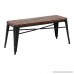 iKayaa 2 Seater Dining Bench Chair Natural Pinewood Top Metal Frame Patio Garden Bench Furniture - B07521HDCN