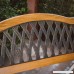 Outdoor Garden Bench Wood and Metal Furniture Deck Seat 50 in. Curved Crisscross Pattern Back Ideal for Backyard Porch or Gazebo - B06Y15BKNV