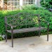 Outsunny 50 Vintage Floral Garden Cast Iron Patio Bench Garden Chair - B079S3R4LK
