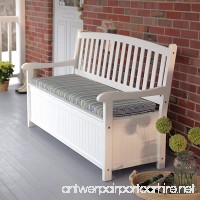 Pleasant Bay 4 ft. Curved-Back Outdoor Acacia Wood Patio Storage Bench - White Is A Sensational Addition To Your Front Porch or Patio - B01E8Z302W