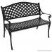 Sunnydaze Black Checkered Cast Aluminum Outdoor Patio Garden Bench 2-Person - B072L6CHJC