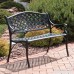 Sunnydaze Black Checkered Cast Aluminum Outdoor Patio Garden Bench 2-Person - B072L6CHJC