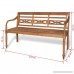 vidaXL Garden Bench Teak Outdoor Home Wooden 3 Seat Seater Furniture Patio Park - B072L3T8S9