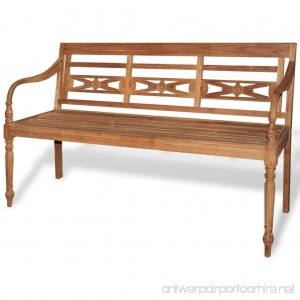 vidaXL Garden Bench Teak Outdoor Home Wooden 3 Seat Seater Furniture Patio Park - B072L3T8S9