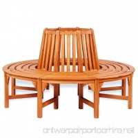 vidaXL Wooden Tree Surround Garden Furniture Outdoor Bench Circular Wrap Around Seating - B07FDYZ4B6
