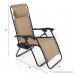 2 Folding Zero Gravity Reclining Lounge Chairs Utility Tray Outdoor Beach Patio Tan - B018UJLOMK