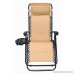 BTEXPERT Zero Gravity Chair Case Lounge Outdoor Patio Beach Yard Garden with Utility Tray Cup Holder Tan Beige Set of 2 - B06Y66HDSP