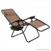 DUSTNIE Reclining Folding Zero Gravity Chair - Outdoor Patio Portable Chaise Lounge Chairs Pool Beach Yard Garden Lounger Sunbathing Tanning Recliner Seat W/Utility Tray Cup Holder - Brown - B07FY28QNH
