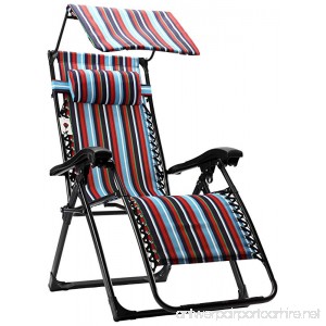 FLAMROSE Zero Gravity Stylish Recliner Outdoor Patio Pool Beach Chair - B06XQ5L3N5