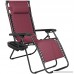 Folding Zero Gravity Oversized Zero Recliner Lounge Chair W/ Magazine Cup Holder & Canopy Shade (Burgundy) - B0771BVTJ9
