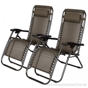 Idealchoiceproduct 2-Pack Zero Gravity Outdoor Lounge Chairs Black Patio Adjustable Folding Reclining Chairs with Removable Pillow (Black Checkered) - B07DNSQ27X