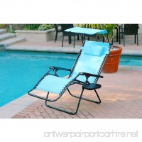 Jeco Inc. Oversized Zero Gravity Chair with Sunshade and Drink Tray - Pacific Blue - B00O1CJMO8