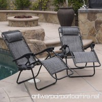 New Gray 2 Lounge Chair Outdoor Zero Gravity Beach Patio Pool Yard Folding Recliner - B06W576R28