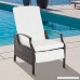 Outsunny Indoor/Outdoor Garden Wicker Adjustable Recliner Chair Relaxing Lounge Chair with Cushion - Dark Brown/Cream White - B07CXGC8V8