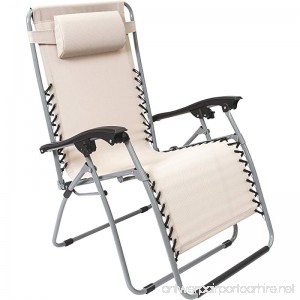 XL Multi-Position Zero-Gravity Chair — Beige - B07CBD3YS7