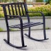 Giantex Patio Metal Porch Rocking Chair Seat Deck Outdoor Backyard Glider Rocker (Straight Design) - B074XQ94KB
