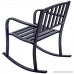 Giantex Patio Metal Porch Rocking Chair Seat Deck Outdoor Backyard Glider Rocker (Straight Design) - B074XQ94KB