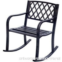 Giantex Patio Metal Rocking Chair Porch Seat Deck Outdoor Backyard Glider Rocker  Bronze - B075XDBTYJ