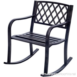 Giantex Patio Metal Rocking Chair Porch Seat Deck Outdoor Backyard Glider Rocker Bronze - B075XDBTYJ