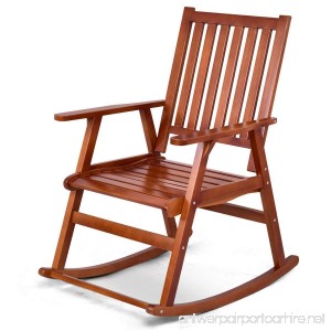 Giantex Rocking Chair Solid Wood Rocker Indoor Outdoor Porch Patio Furniture (Natural) - B07BF959SV